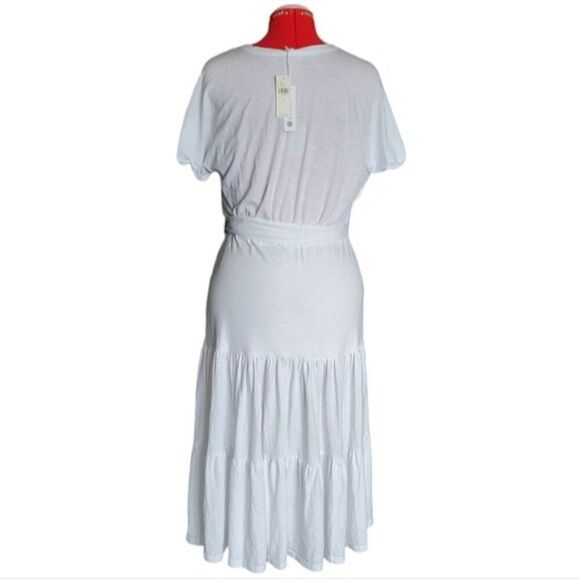 Sundry Tiered Belted White Maxi Dress Size (3) Large - Picture 2 of 4